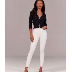 Abercrombie and Fitch High Rise Skinny Jeans Sz 8 / 29 NWT White Light Distress